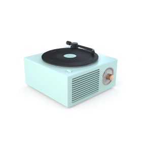 Wireless mini portable retro phonograph Bluetooth-compatible speaker (Color: Blue)