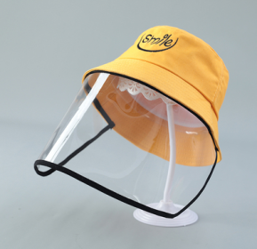 Child Protection Products Hot Buy Anti-spitting Protective Hat Dustproof Cover Kids Boys Girls Fisherman Hat (Option: Yellow-50cm)