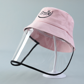 Child Protection Products Hot Buy Anti-spitting Protective Hat Dustproof Cover Kids Boys Girls Fisherman Hat (Option: Pink-48cm)