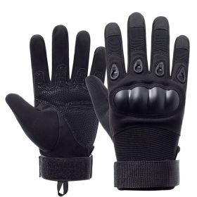 Tactical Military Gloves Shooting Gloves Touch Design Sports Protective Fitness Motorcycle Hunting Full Finger Hiking Gloves (Color: Black, size: M)